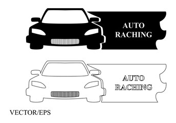 car icon auto raching  Vector,editable stroke vector illustration eps10