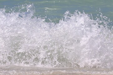 Ocean spray of a striking wave
