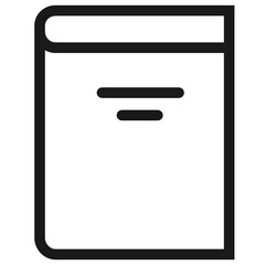 Icono plano ilustración a línea de cuaderno o libro de texto