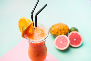  assorted fruit juice with papaya, grapefruit and lemon