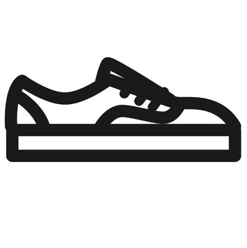 Icono plano ilustraci&oacute;n a l&iacute;nea de calzado zapatillas informal deporte