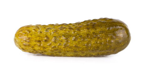 marinated pickled cucumbers isolated on white background
