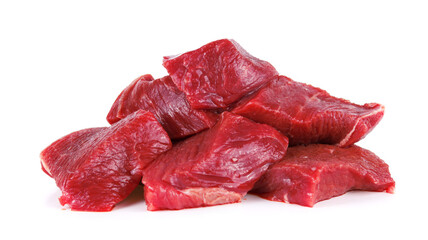 raw tasty beef isolated on white background