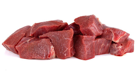 raw tasty beef isolated on white background