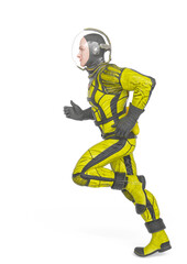Fototapeta premium retro space astronaut is running
