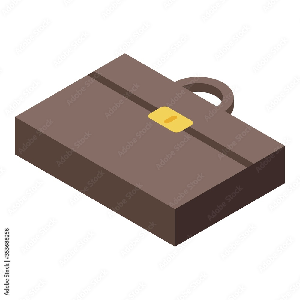 Poster leather guide case icon. isometric of leather guide case vector icon for web design isolated on whit