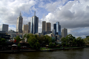 Fototapeta na wymiar View of Melbourne Skyline, cityscape, Australia