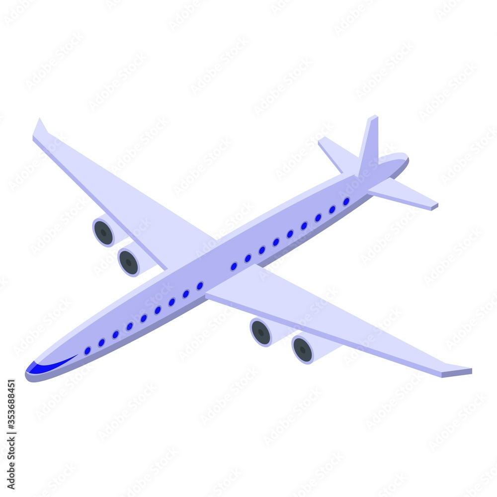 Poster excursion airplane icon. isometric of excursion airplane vector icon for web design isolated on whit