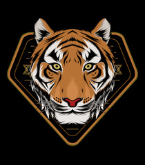 Tiger head illustration. design tiger. design for T shirt , mascot, logo team, sport, metal printing, wall art, sticker