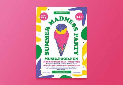 Summer Madness Party Flyer Layout