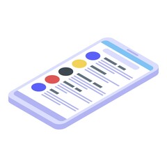 Excursion smartphone guide icon. Isometric of excursion smartphone guide vector icon for web design isolated on white background