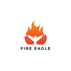 Eagle Fire Head Flame Logo Vector Template Design , Vector Eagle flew as a symbol or logo of the company. Modern logo idea.