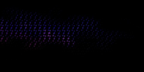 Dark Pink, Blue vector backdrop with mystery symbols.