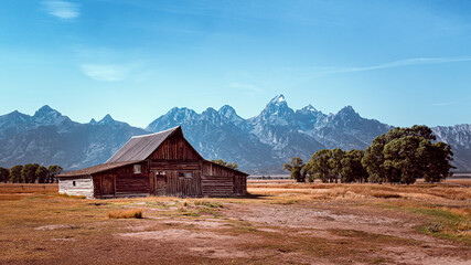 Fototapeta premium Mormon Row Grand Teton Nationalpark - scheune 