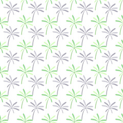 Naklejka premium palm trees with white background seamless repeat pattern