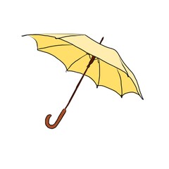 illustration of an umbrella. yellow umbrella-walking stick