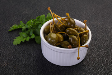 Pickled Capersberries in the bowl