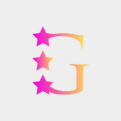 logo star with letter g modern vector design	