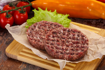 Raw burger cutlet
