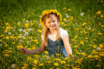 girl on a field of flowers