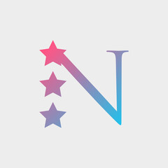 logo star with letter n modern vector design	