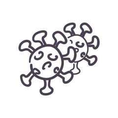 Covid 19 virus line style icon vector design