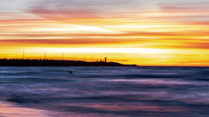 Naklejka premium sunset over the sea