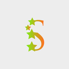 logo star with letter s modern vector design	