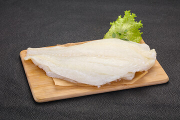 Raw halibut fillet