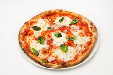  pizza with fresh mozzarella and basil