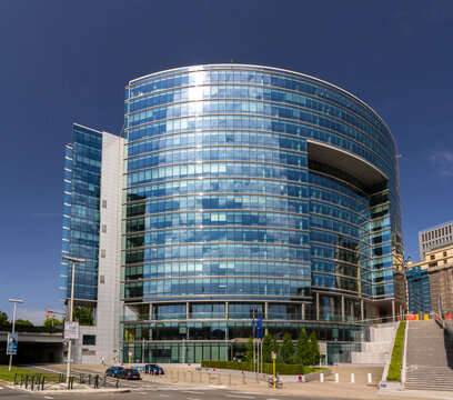 BRUSSELS, BELGIUM - JUNE 7: Lex building of the Council of the European Union in Brussels on June 7, 2014. The building was built in 2006.