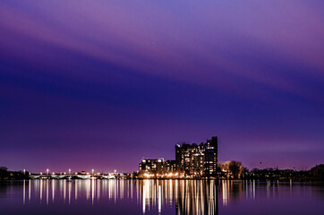 sunset over the river