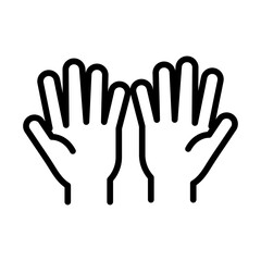 personal hand hygiene, hands palms, disease prevention and health care line style icon