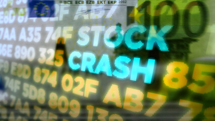 Obraz premium Crisis and recession stock markets and Euro money illustration