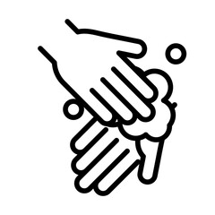 personal hand hygiene, hands foam disease prevention and health care line style icon