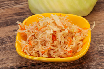 Pickled cabbage - sauerkraut in the bowl