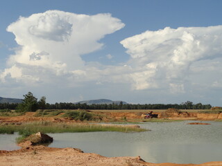 Huge thunderheads building up over the South African landscape.