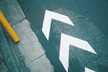 Street arrow sign for keep moving forward