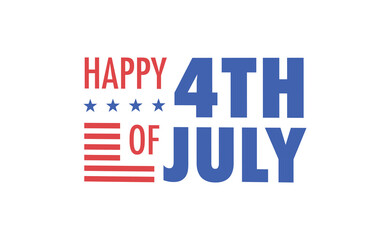 4th of July badge. United States of America patriot proud label stamp. Independence day of USA sticker.