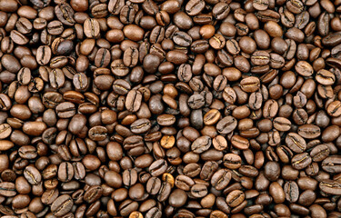 Roasted coffee beans background