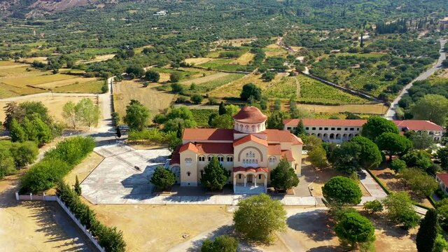 Monastery of Agios Gerasimos on Kefalonia island, Greece. Sacred Monastery of Agios Gerasimos of Kefalonia, Greece.