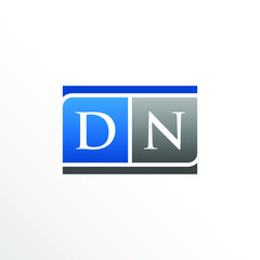 Initial Letter DN Square Logo Design
