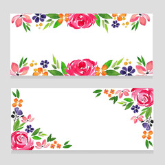 watercolor banner flower rose facebook cover