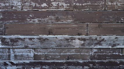 Old rustic grunge weathered brown painted peeled exfoliated wooden boards texture - Wood background