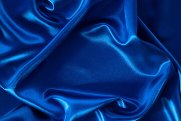 Blue silky fabric texture