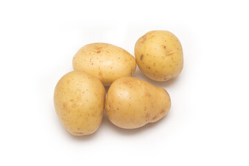 Raw potato isolated on white, with clipping path