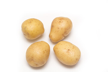 Raw potato isolated on white, with clipping path