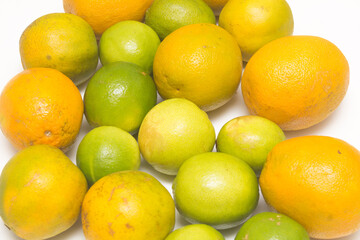 Assortment of exotic fruits isolated on white