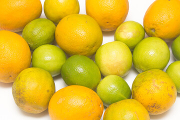 Assortment of exotic fruits isolated on white