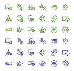 A simple set of settings and options related to Vector Line Icons. Contains icons such as set time, business, phone, and more. Editable Stroke.. 480x480